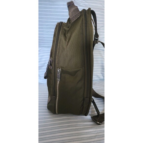 Tumi Alpha Bravo Greely Sling Backpack Green Canvas/ Leather 223170LH - Picture 2 of 10